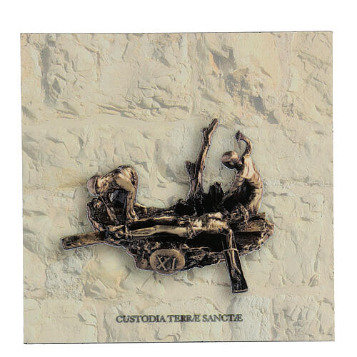 Vía Crucis 14 estaciones cuadritos impresión 17x17 cm Forex 3D Vía Dolorosa 13