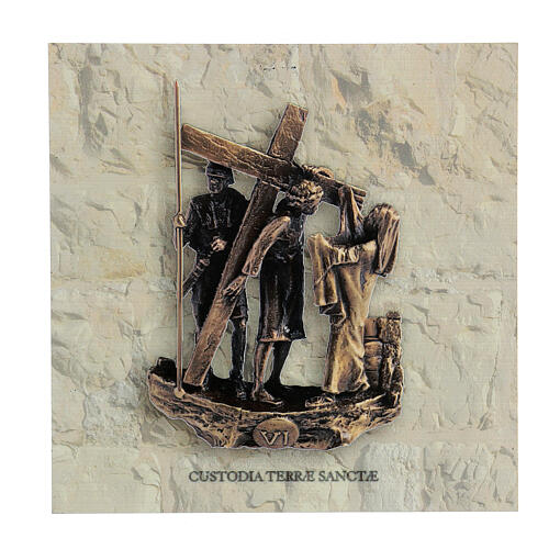 Via Crucis 14 stazioni quadretti stampa 17x17 cm forex 3D Via Dolorosa 8