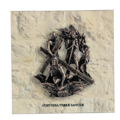 Via Crucis 14 stazioni quadretti stampa 17x17 cm forex 3D Via Dolorosa 9