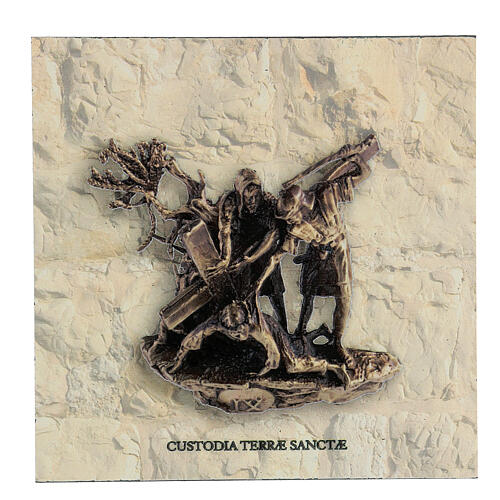 Via Crucis 14 stazioni quadretti stampa 17x17 cm forex 3D Via Dolorosa 11