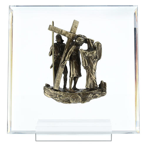 Bronze and plexiglass Way of the Cross, 14 stations, 15 cm 7