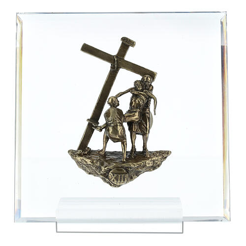 Bronze and plexiglass Way of the Cross, 14 stations, 15 cm 14