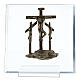 Bronze and plexiglass Way of the Cross, 14 stations, 15 cm s13