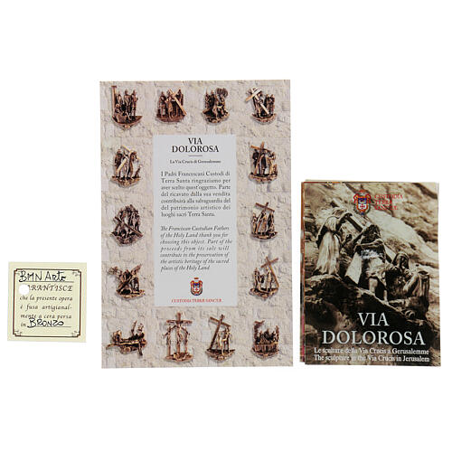 Vía Crucis 14 estaciones bronce y plexiglás h 15 cm Vía Dolorosa 18
