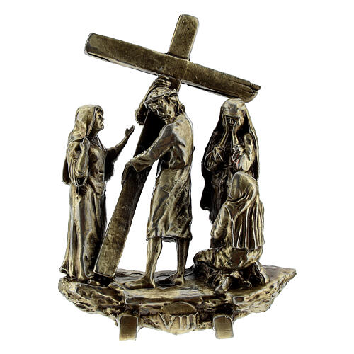 Brass plated alloy Way of the Cross, 14 standing stations, 7 cm 11
