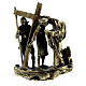 Brass plated alloy Way of the Cross, 14 standing stations, 7 cm s9