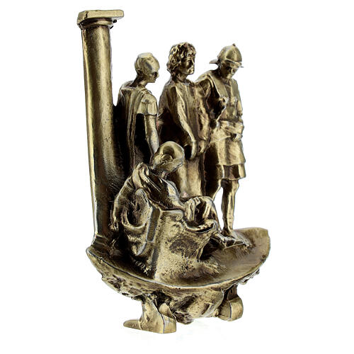 Vía Dolorosa aleación de latón 14 estaciones pie Vía Crucis 7,5 cm 4
