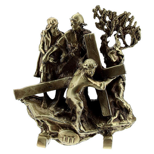 Vía Dolorosa aleación de latón 14 estaciones pie Vía Crucis 7,5 cm 6
