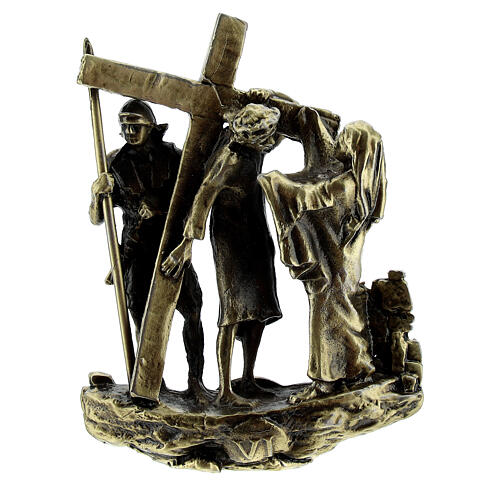 Vía Dolorosa aleación de latón 14 estaciones pie Vía Crucis 7,5 cm 9