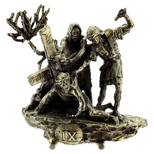 Vía Dolorosa aleación de latón 14 estaciones pie Vía Crucis 7,5 cm 12