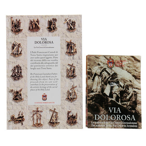 Vía Dolorosa aleación de latón 14 estaciones pie Vía Crucis 7,5 cm 19