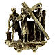 Via Crucis 14 stations brass-plated alloy base support 7 cm s5