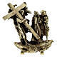 Via Crucis 14 stations brass-plated alloy base support 7 cm s7