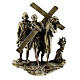 Via Crucis 14 stations brass-plated alloy base support 7 cm s8