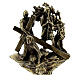Via Crucis 14 stations brass-plated alloy base support 7 cm s10