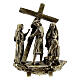 Via Crucis 14 stations brass-plated alloy base support 7 cm s11