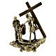 Via Crucis 14 stations brass-plated alloy base support 7 cm s13