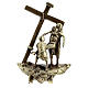 Via Crucis 14 stations brass-plated alloy base support 7 cm s16