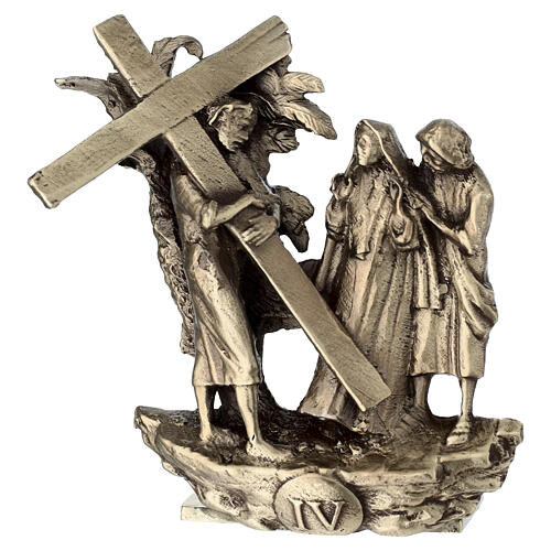 14 Estaciones Vía Crucis bronce con pie Vía Dolorosa h 7 cm 5