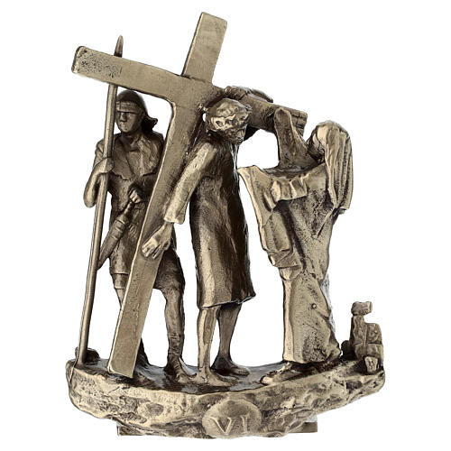 14 Estaciones Vía Crucis bronce con pie Vía Dolorosa h 7 cm 7