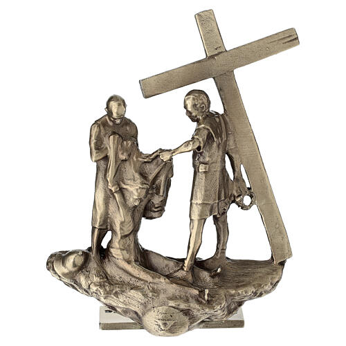 14 Estaciones Vía Crucis bronce con pie Vía Dolorosa h 7 cm 12