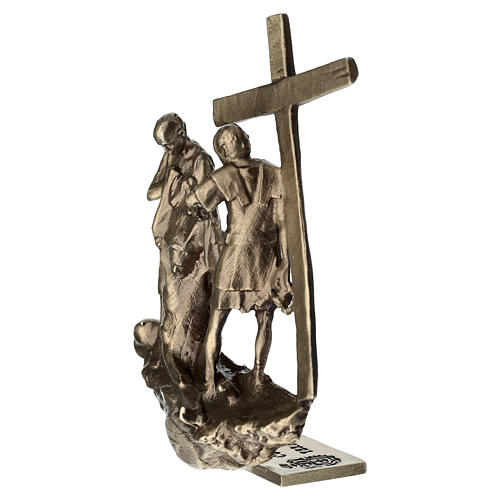 14 Estaciones Vía Crucis bronce con pie Vía Dolorosa h 7 cm 13
