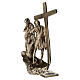 14 Estaciones Vía Crucis bronce con pie Vía Dolorosa h 7 cm s13