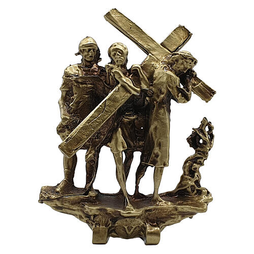 14 Stazioni Via Crucis bronzo piedino Via Dolorosa h 7 cm 5