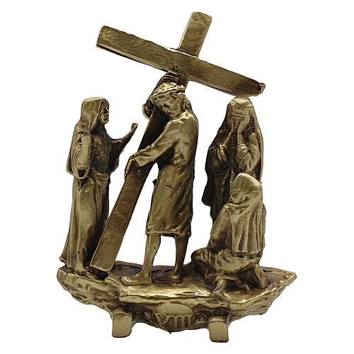 14 Stazioni Via Crucis bronzo piedino Via Dolorosa h 7 cm 8