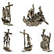 14 Stazioni Via Crucis bronzo piedino Via Dolorosa h 7 cm s21