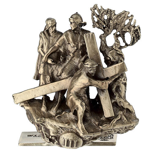 14 Stacji Drogi Krzyżowej brąz nóżki Via Dolorosa wys. 7 cm 4