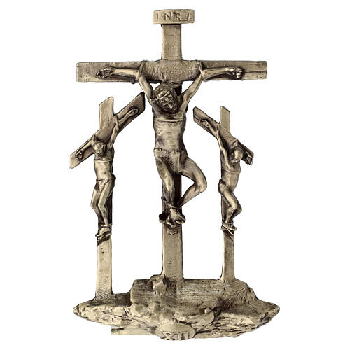 14 Stacji Drogi Krzyżowej brąz nóżki Via Dolorosa wys. 7 cm 16