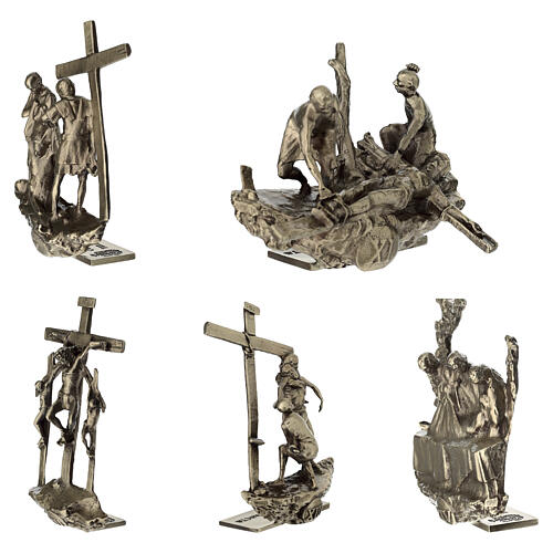 Via Sacra bronze 14 estações de mesa Via Dolorosa h 7 cm 21
