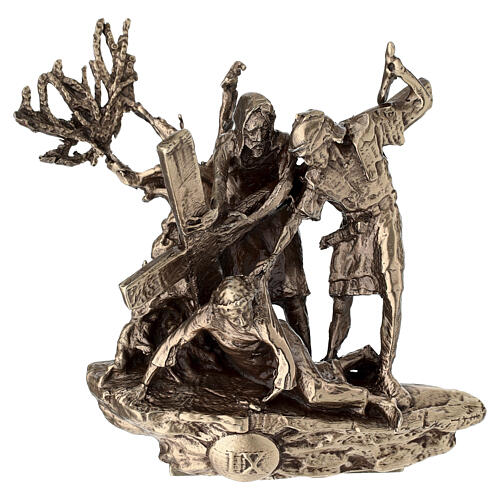 14 stations Via Crucis bronze base support Via Dolorosa h 7 cm 11