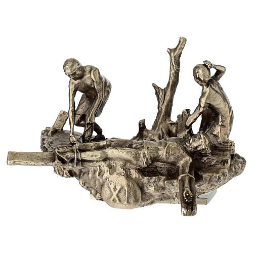 14 stations Via Crucis bronze base support Via Dolorosa h 7 cm 14
