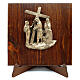 Way of the Cross with 14 stations, bronze on wood, 7 cm s8
