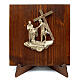 Way of the Cross with 14 stations, bronze on wood, 7 cm s10