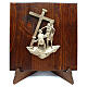 Way of the Cross with 14 stations, bronze on wood, 7 cm s13