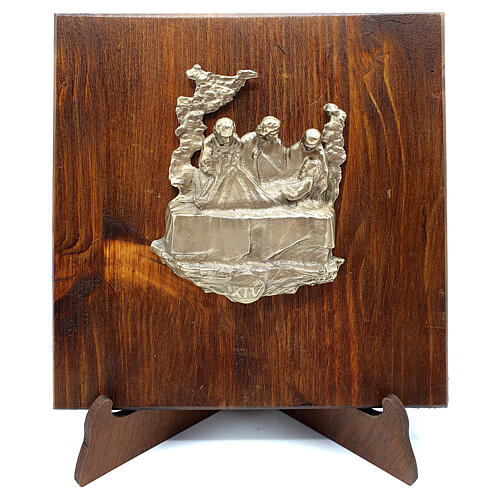 Vía Dolorosa 14 estaciones sobre madera bronce Vía Crucis 7 cm 14