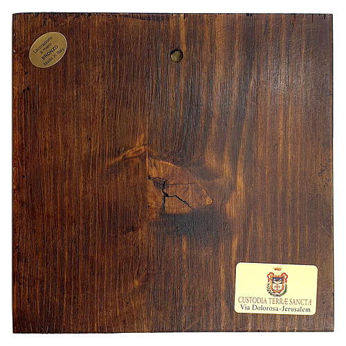 Vía Dolorosa 14 estaciones sobre madera bronce Vía Crucis 7 cm 15