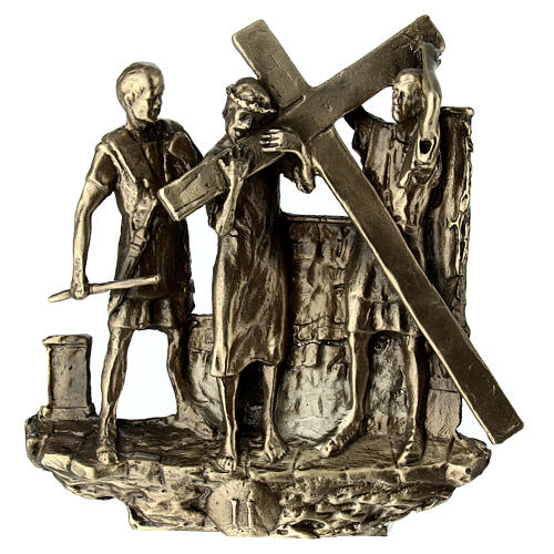 Standing Way of the Cross, 14 bronze stations, h 14 cm 3