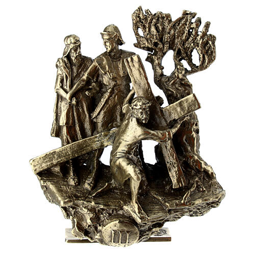 Standing Way of the Cross, 14 bronze stations, h 14 cm 4