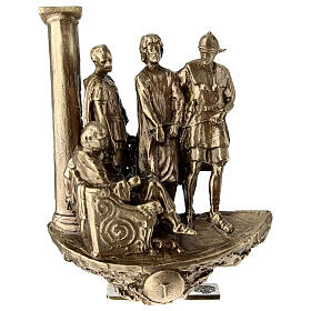 Vía Crucis bronce 14 estaciones pie Vía Dolorosa 14 cm