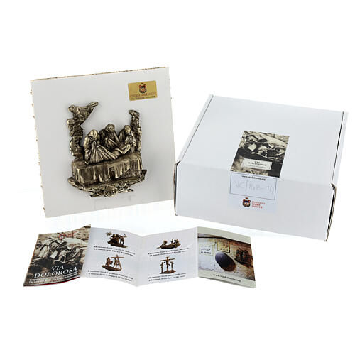 Vía Crucis bronce 14 estaciones pie Vía Dolorosa 14 cm 2