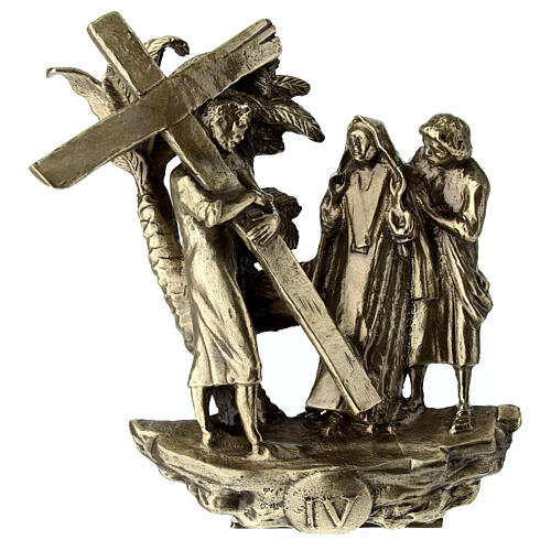 Vía Crucis bronce 14 estaciones pie Vía Dolorosa 14 cm 6