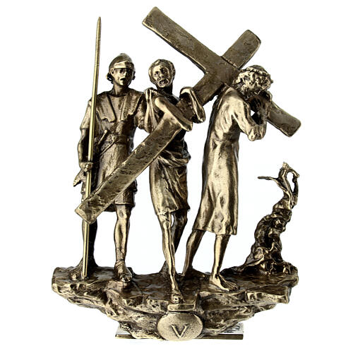 Vía Crucis bronce 14 estaciones pie Vía Dolorosa 14 cm 7