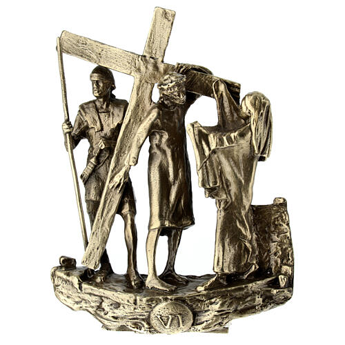 Vía Crucis bronce 14 estaciones pie Vía Dolorosa 14 cm 8