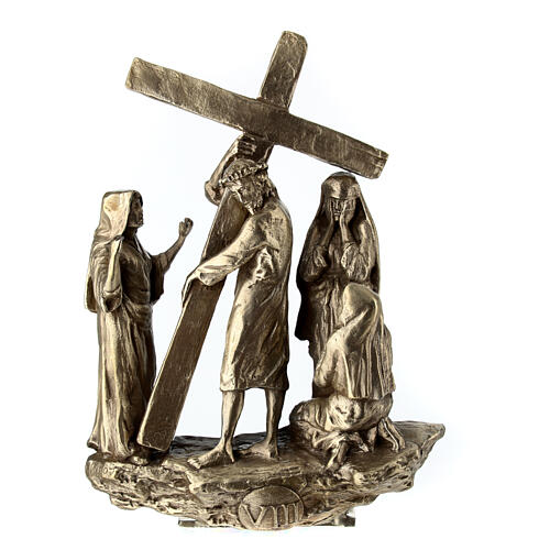 Vía Crucis bronce 14 estaciones pie Vía Dolorosa 14 cm 11