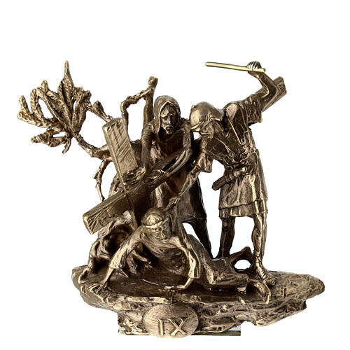 Vía Crucis bronce 14 estaciones pie Vía Dolorosa 14 cm 12