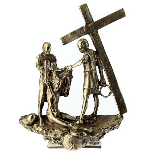 Vía Crucis bronce 14 estaciones pie Vía Dolorosa 14 cm 13